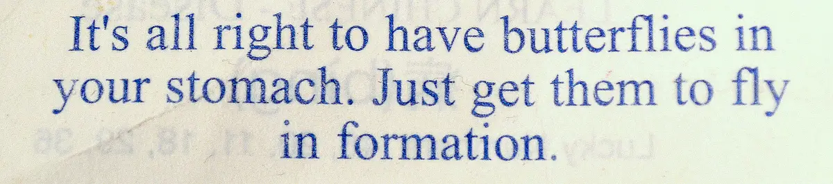The image displays blue serif text on a light, slightly textured background. The text reads: 'It's all right to have…