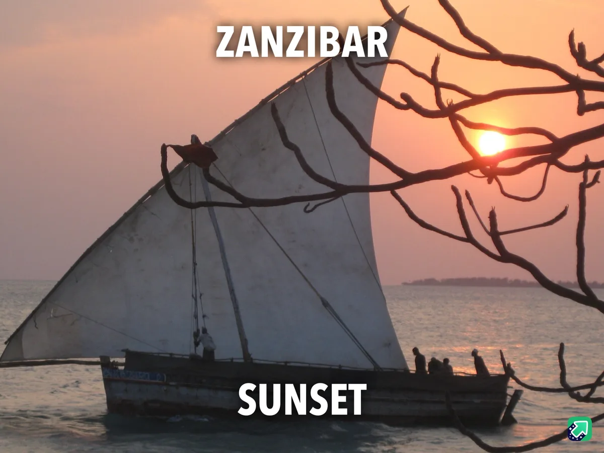 A serene sunset photo shows a traditional sailboat on calm water with silhouetted branches in the foreground. The word…