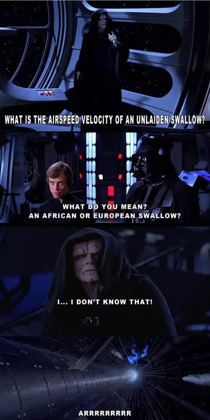 This three-panel meme features scenes from Star Wars: Episode V - The Empire Strikes Back. The top panel shows Emperor…