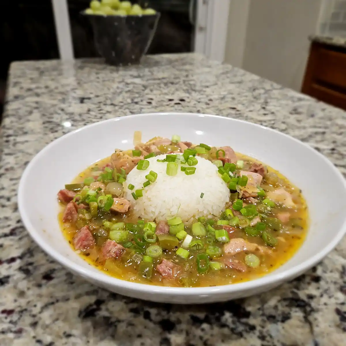 Savoring a delicious gumbo for dinner tonight!