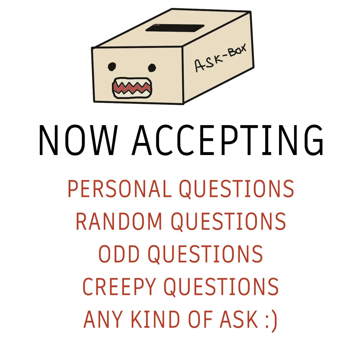 A cartoonish beige box labeled 'ASK-BOX' with a simple face and slot on top, overlaid with bold text announcing it's now…