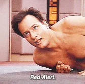 The image displays six panels: five show actor Patrick Stewart shirtless, doing push-ups with a progressively more panicked…
