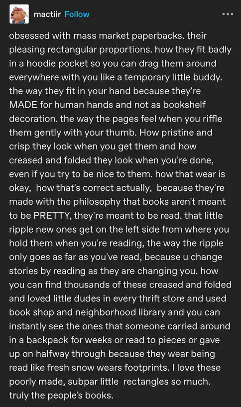 A screenshot of a social media post with white text on a dark background, detailing a passionate, poetic appreciation for…