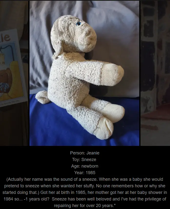 Day 762: Join Me on My Journey at www.saidtheskinhorse.com - Celebrating the Bond with Our Childhood Toys, Featuring Sneeze, Our Latest Addition!