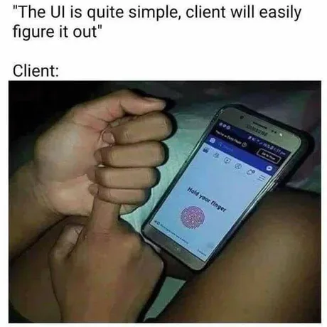 A person holds a smartphone displaying a fingerprint scanner prompt that says 'Hold your finger'. The overlaid text above…