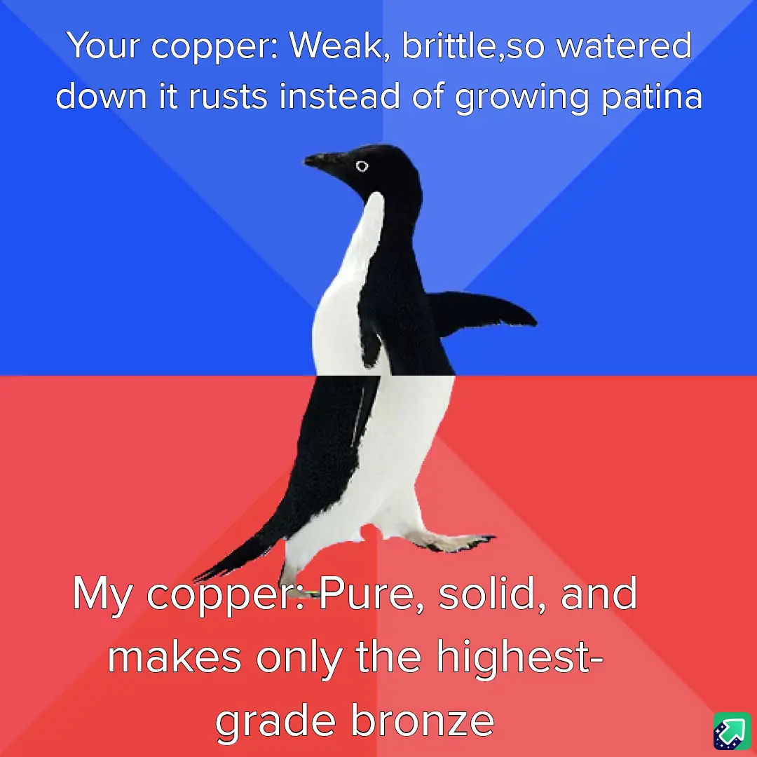 A penguin image split horizontally, with the top half on a blue background and the bottom half on a red background. White…