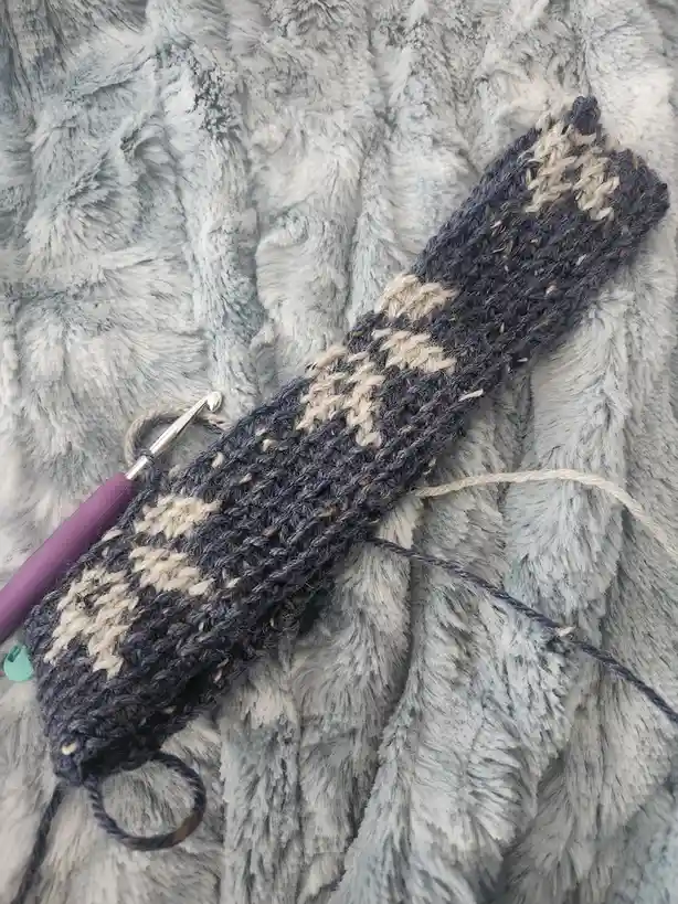 Progress update on my secret Santa hat crochet project!