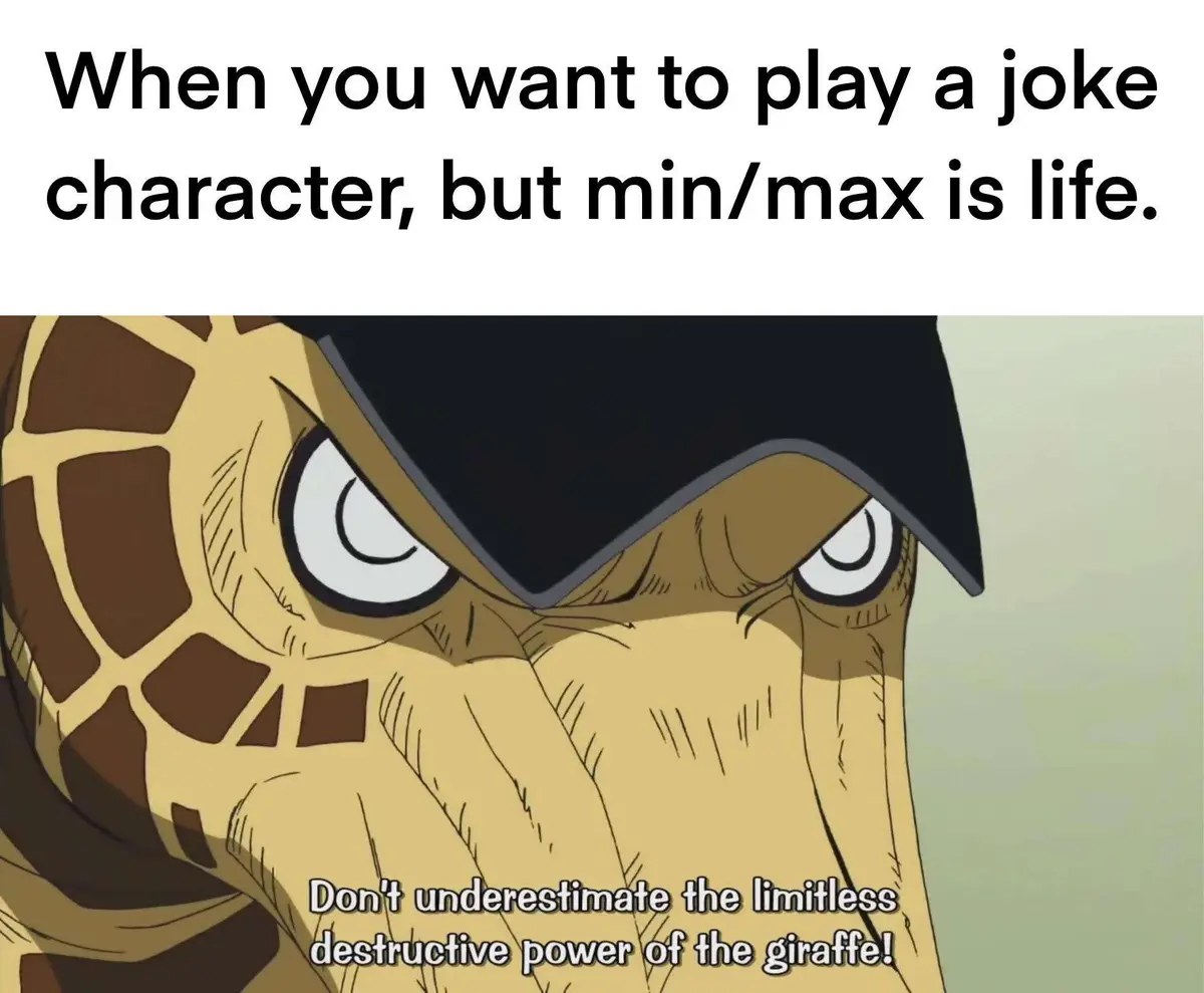 The image shows a close-up of an anime giraffe character with a stern, angry expression, wearing a black hat. The overlaid…