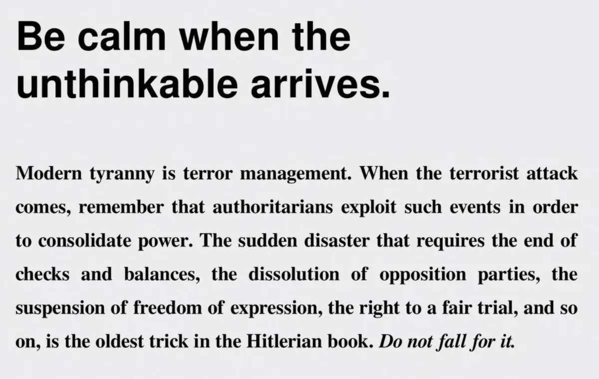 On Tyranny: Twenty Lessons from the Twentieth Century, Got It?