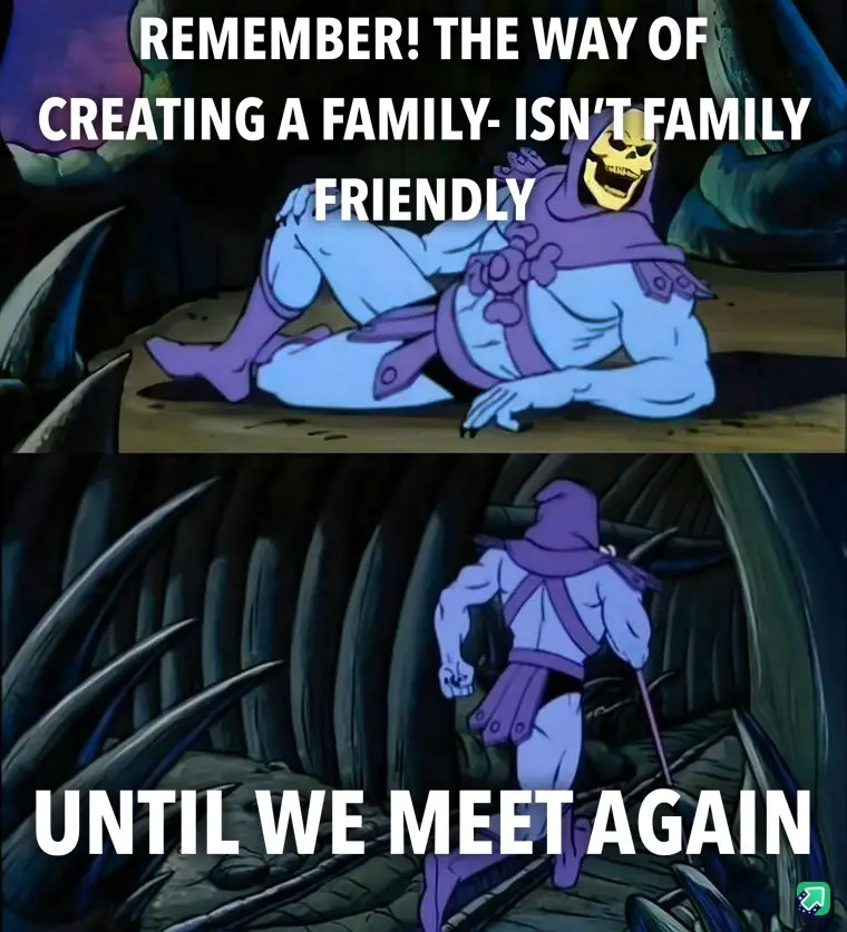 The meme features two panels of the animated character Skeletor from 'He-Man and the Masters of the Universe'. In the top…