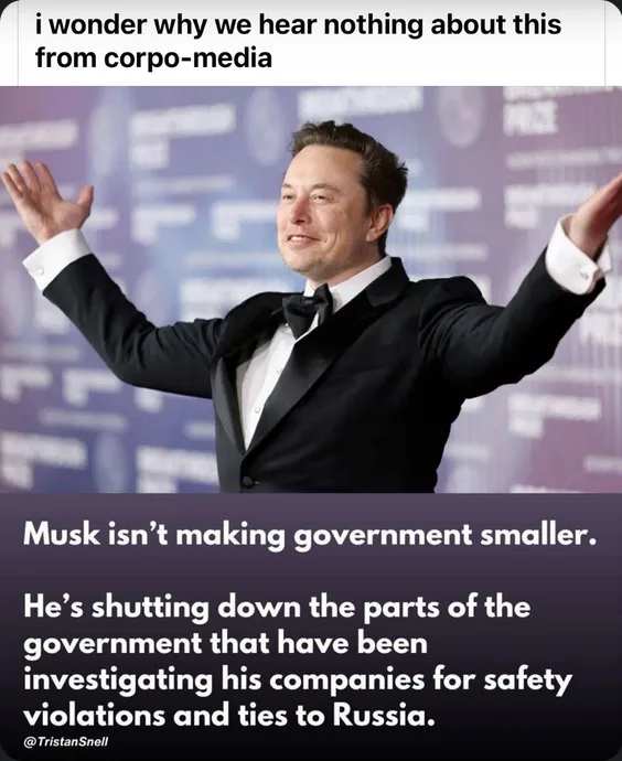 A photo of Elon Musk in a black tuxedo with arms raised in a triumphant pose, smiling, against a purple backdrop with logos…