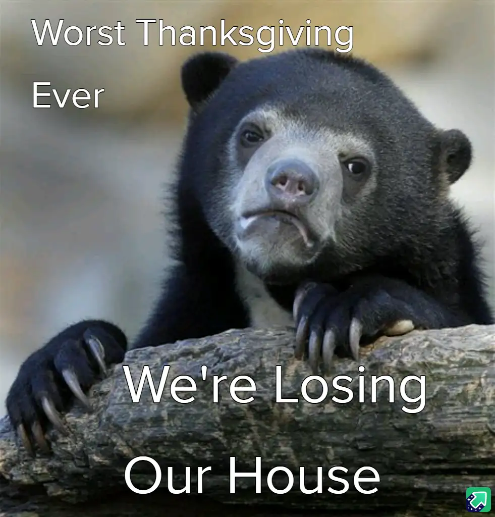 A close-up photo of a sad-looking spectacled bear resting its paws on a log, with white text overlaid that reads 'Worst…