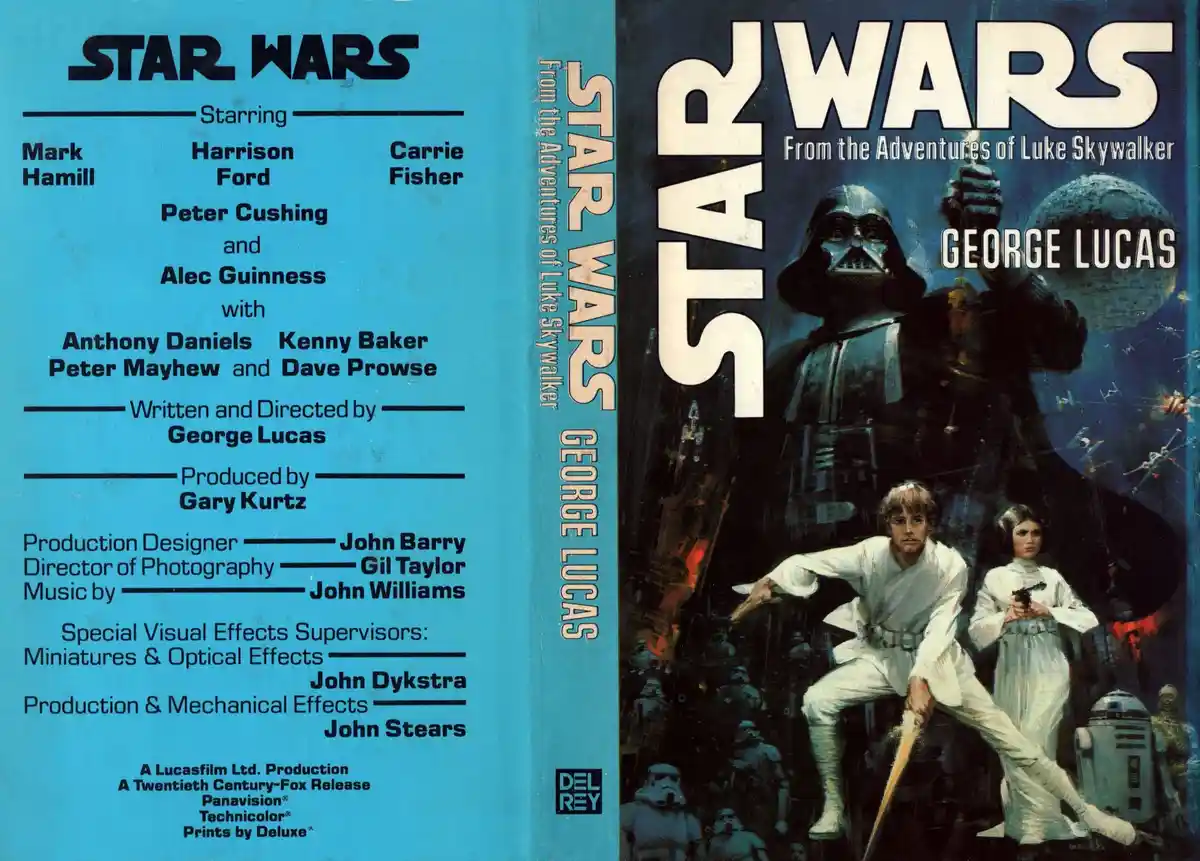 The image shows the front and back cover of a Star Wars book titled 'From the Adventures of Luke Skywalker' by George Lucas…