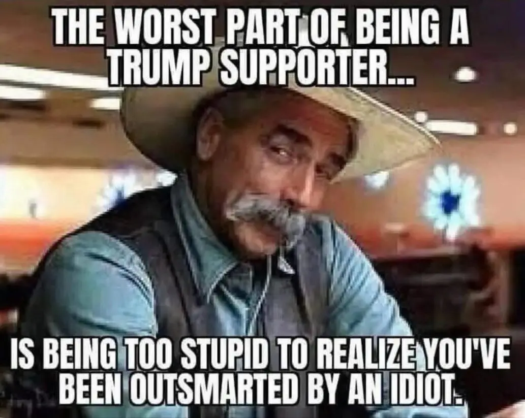 A man with a mustache and cowboy hat looks down with a weary, resigned expression. The overlaid text reads: 'THE WORST PART…