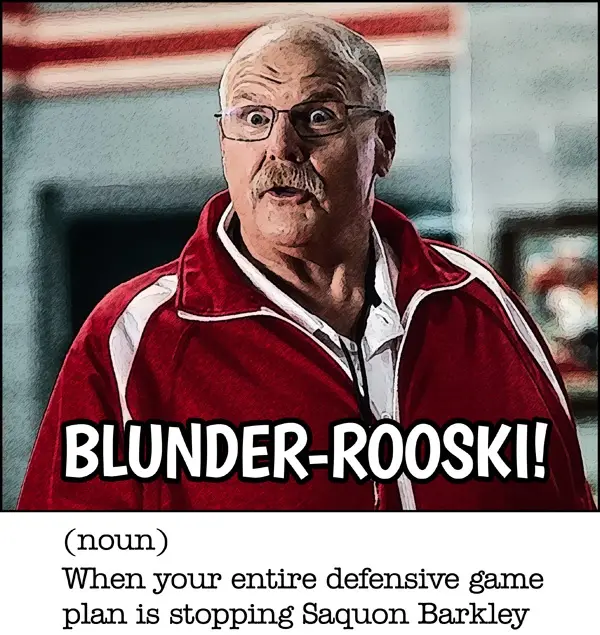 A man in a red jacket with glasses and a mustache stares with wide eyes and an open mouth. Overlaid text reads…