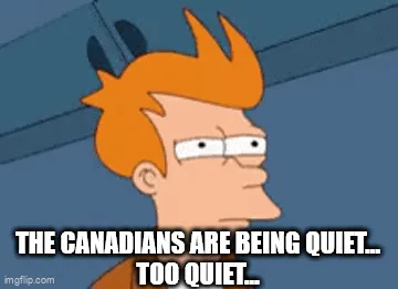 Six panels show the animated character Fry from Futurama progressively squinting and narrowing his eyes with increasing…