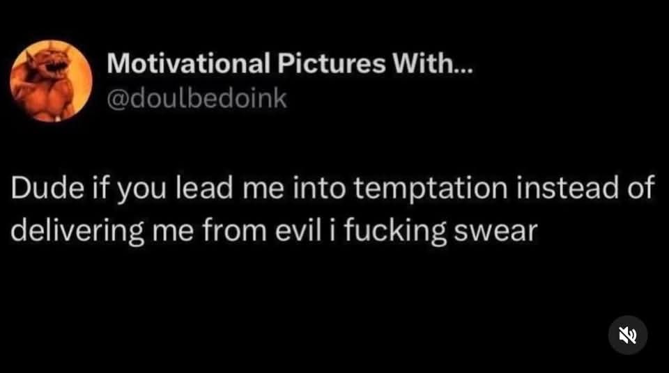 A screenshot of a tweet from the account 'Motivational Pictures With... @doulbedoink' featuring a circular profile picture…
