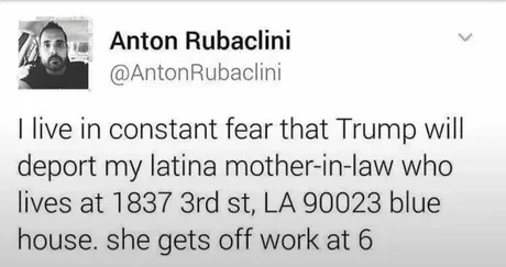 A screenshot of a tweet from Anton Rubacli, showing his profile picture and the text of his tweet. The tweet reads: 'I live…