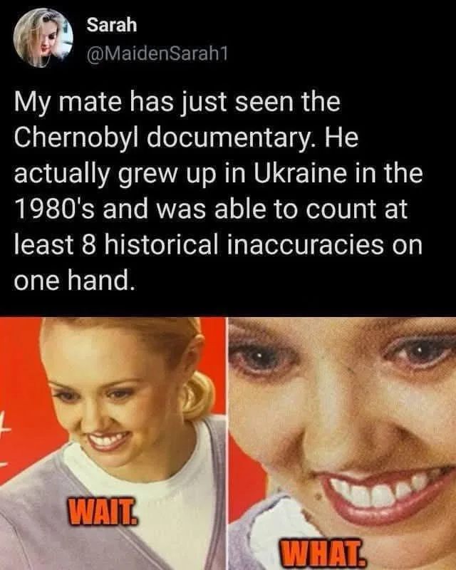 The image is a split-screen featuring a woman with a smug, knowing smile on the left labeled 'WAIT.' and a close-up of her…