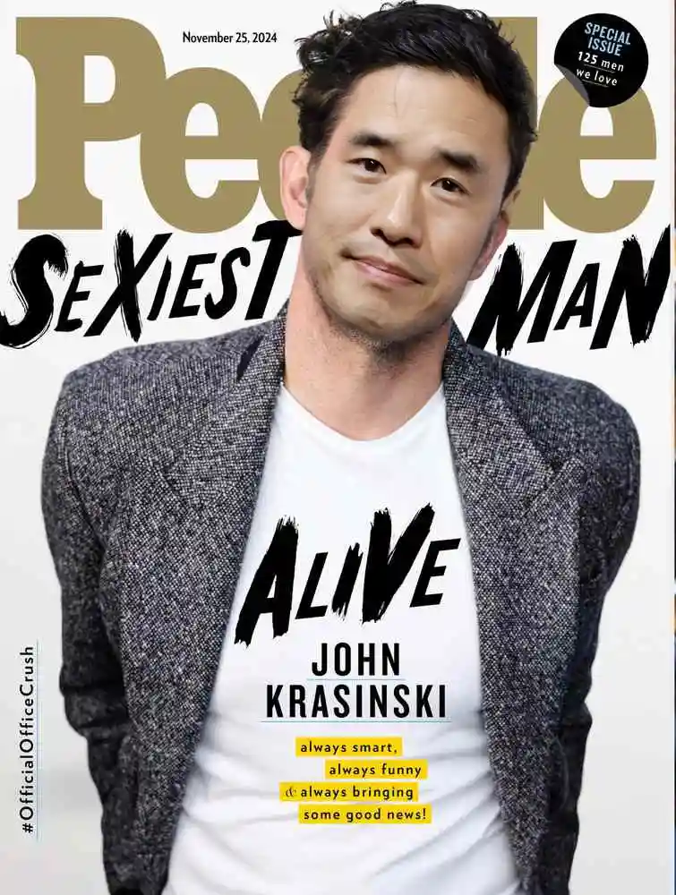 A digitally altered People magazine cover from November 25, 2024, featuring actor John Krasinski. The cover text reads…