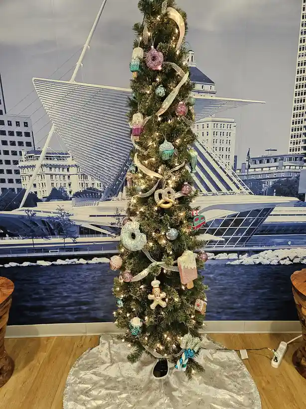 Just a glimpse of the tree at my dentist's office.