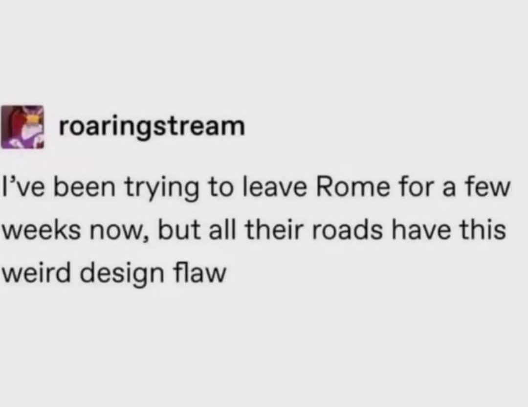 A screenshot of a social media post by user 'roaringstream' with a small profile picture. The post text reads: 'I've been…