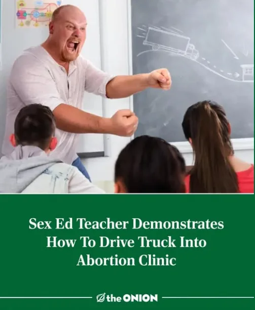 A bald, angry-looking man in a classroom, yelling and gesturing toward students while standing before a chalkboard with a…