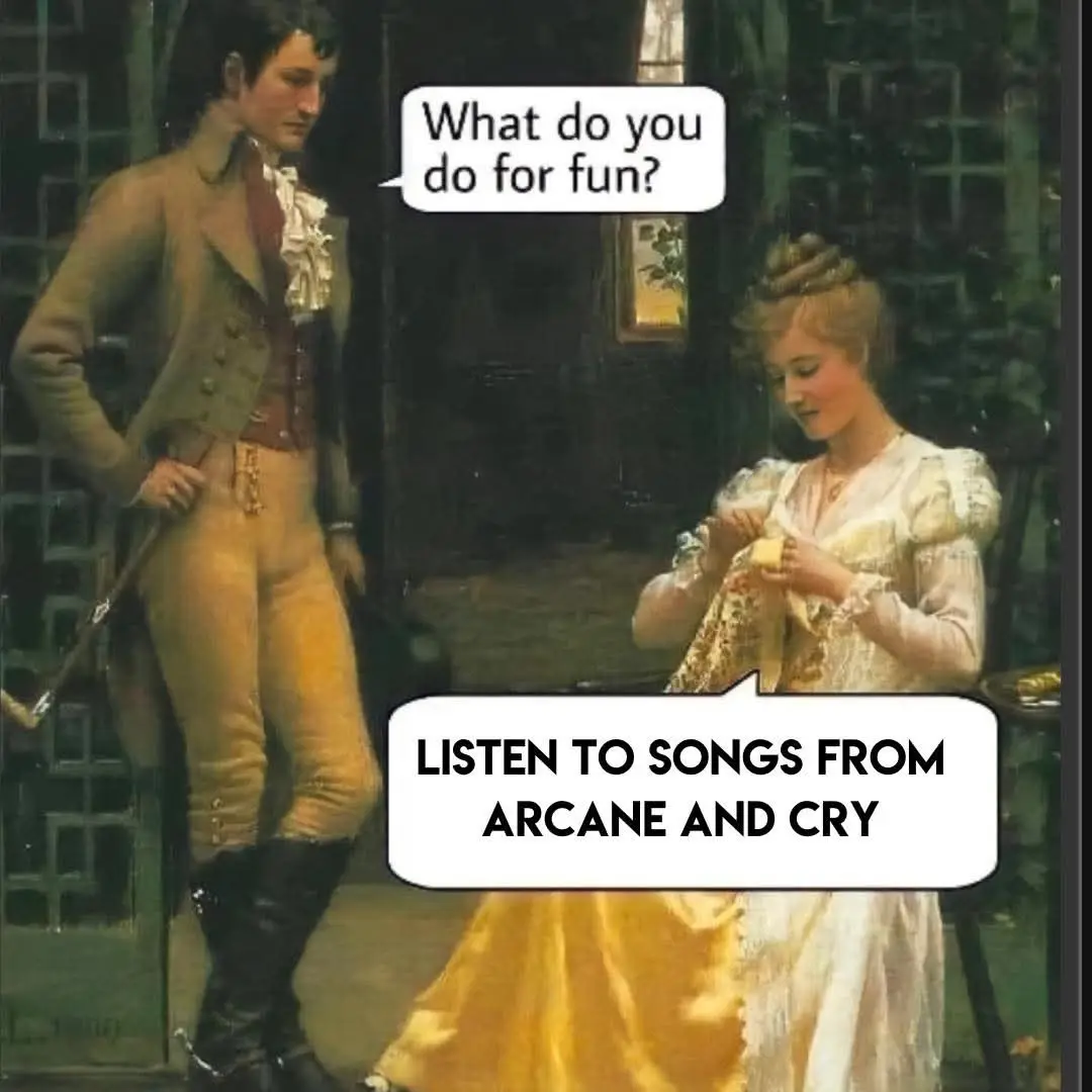 A classical painting depicts a man in 18th-century attire asking a woman in a yellow dress what she does for fun. The…