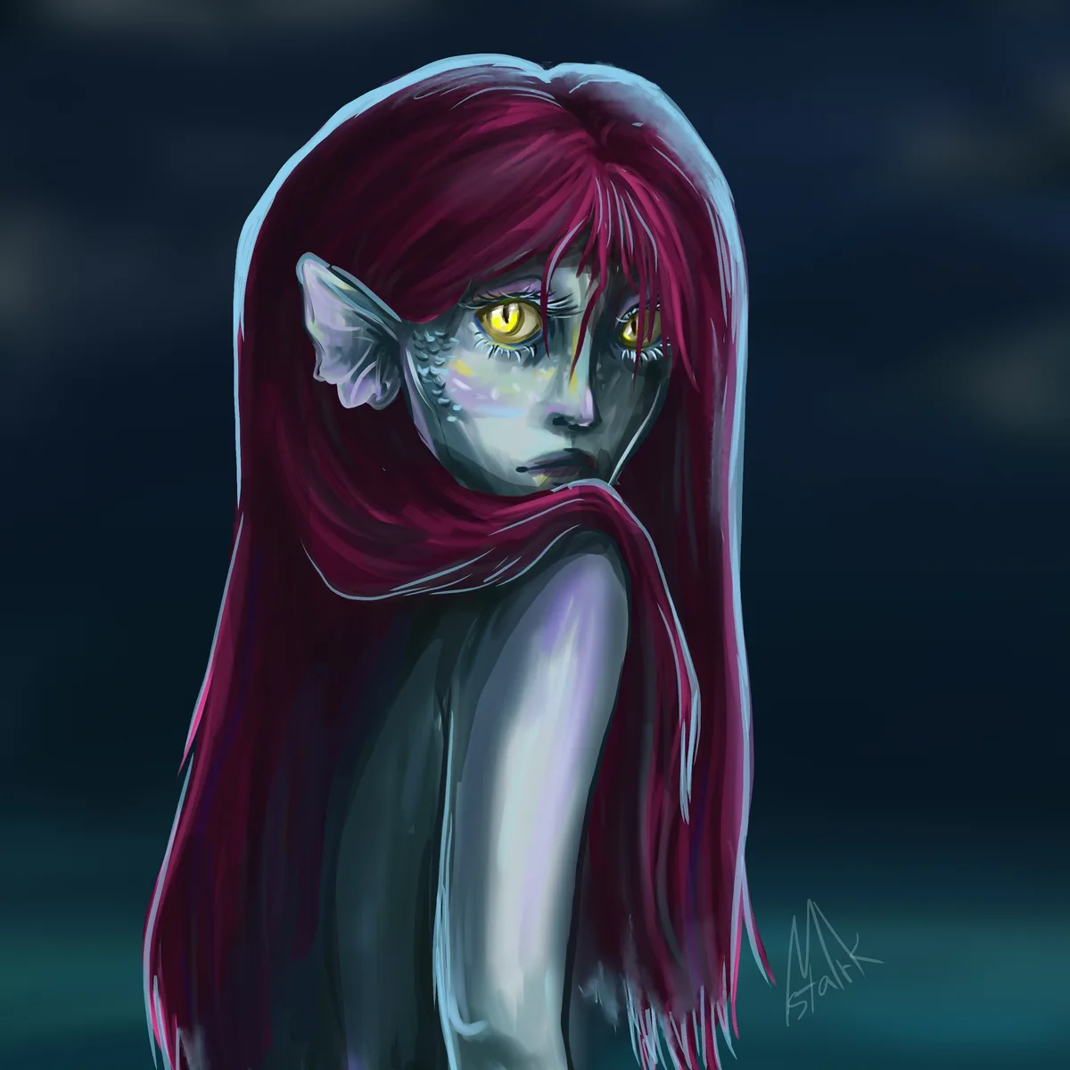 Captivating Digital Art: The Alluring Predatory Mermaid