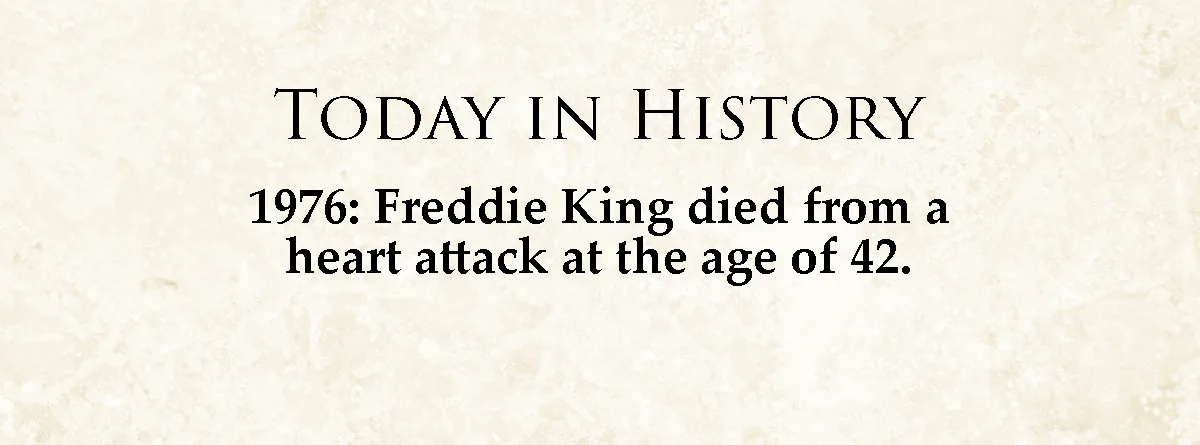 The image displays a beige, parchment-textured background with black serif text. The top line reads 'TODAY IN HISTORY' in a…