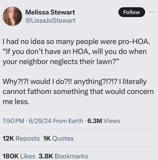 A screenshot of a tweet by Melissa Stewart (@LissaJoStewart) expressing shock and disbelief at the idea that people are…