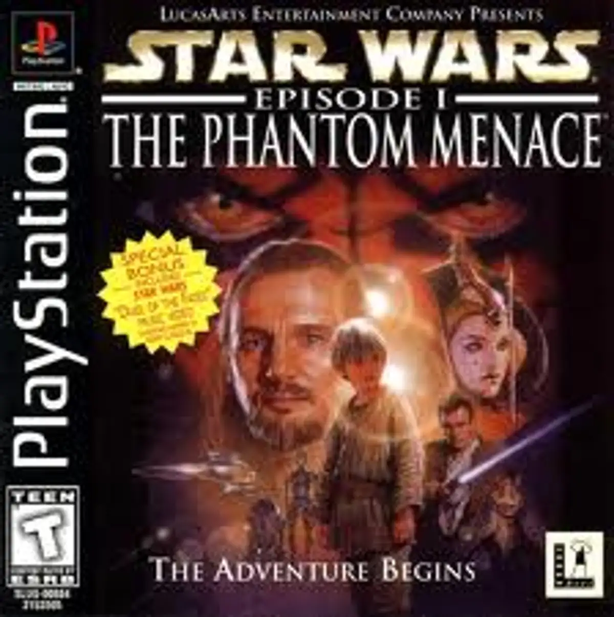 This is the cover art for the PlayStation version of Star Wars Episode I: The Phantom Menace video game, featuring…