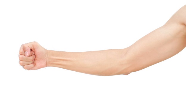 A person's arm is shown clenched into a fist against a plain white background. Overlaid text reads 'i'm not lazy, i'm just…
