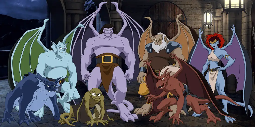 A group of seven animated fantasy creatures, including various goblins, demons, and a bat-like creature, stand together in a…