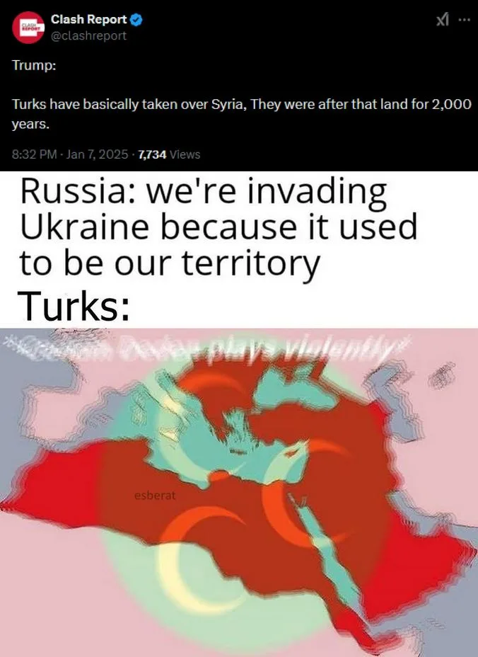 The image displays a stylized, glitchy map of Turkey and surrounding regions in red and teal, overlaid with the text…