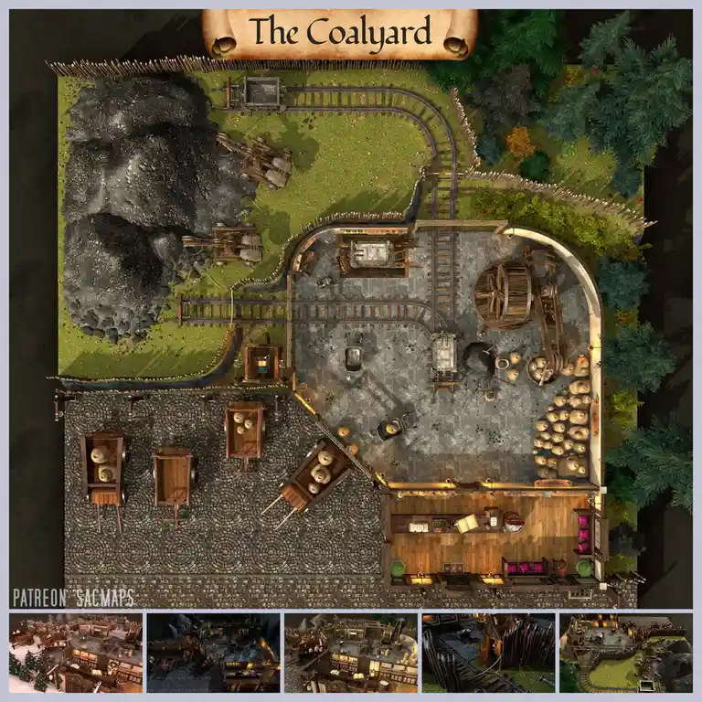 Discover the Coalyard: your go-to source for free DnD and TTRPG maps!