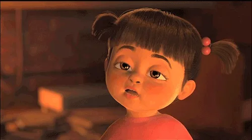 A six-panel animated sequence shows a young girl with pigtails in a warm-lit room, transitioning from wide-eyed alertness to…