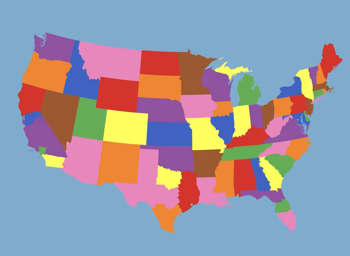 A colorful map of the United States with each state filled with a different solid color, overlaid with the text 'i'm not a…