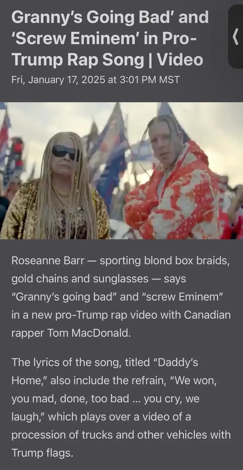 The image shows two people, one with blonde box braids, sunglasses, and gold chains, and the other in a red and white…
