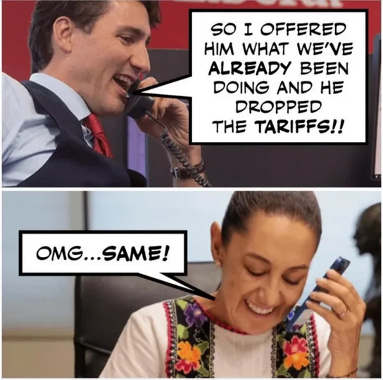 The top panel shows a smiling man in a suit and tie on a phone call, with a speech bubble reading 'SO I OFFERED HIM WHAT…