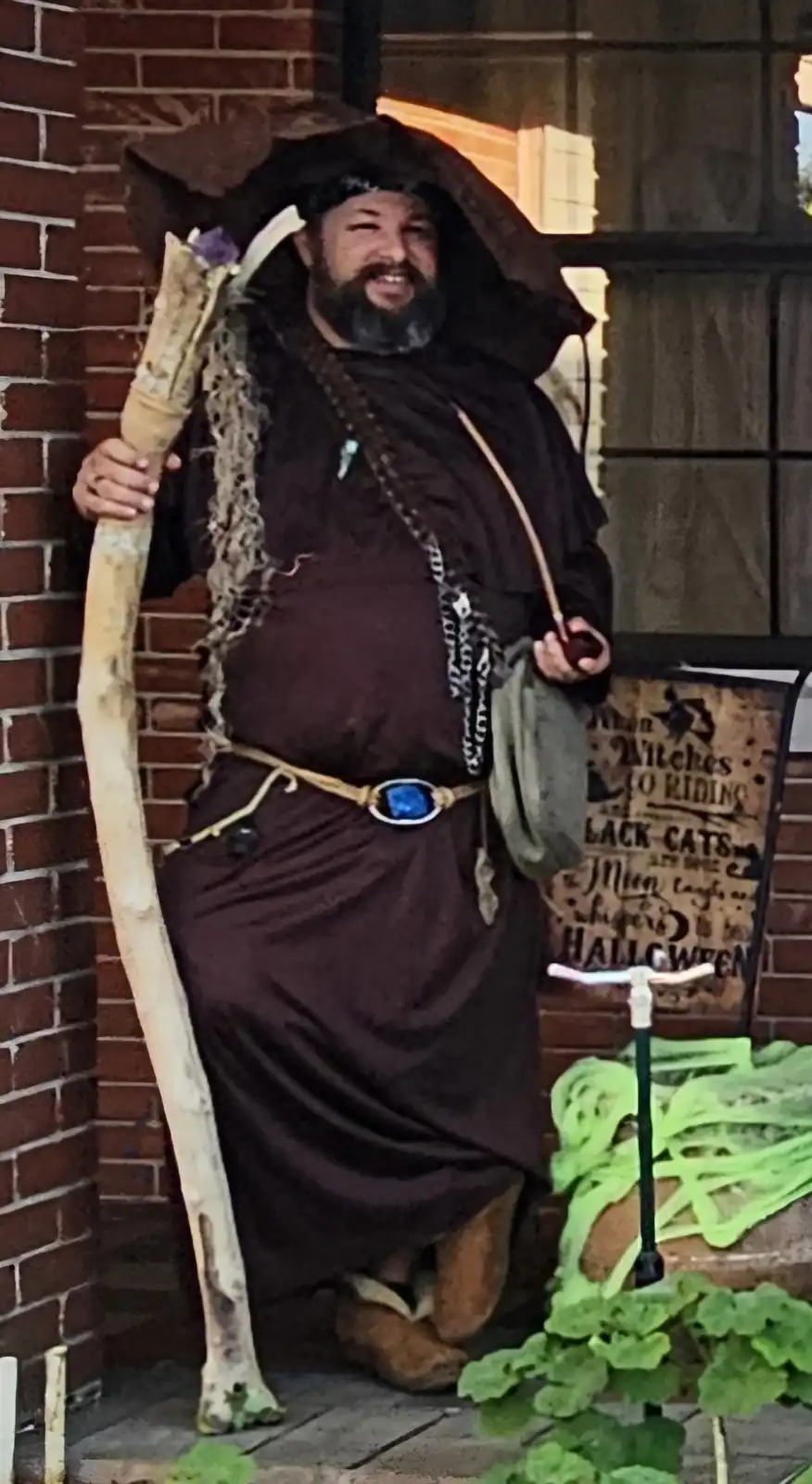 Magic in Progress: My Evolving Wizard Costume with a Glowing Staff and Authentic Wizardry!