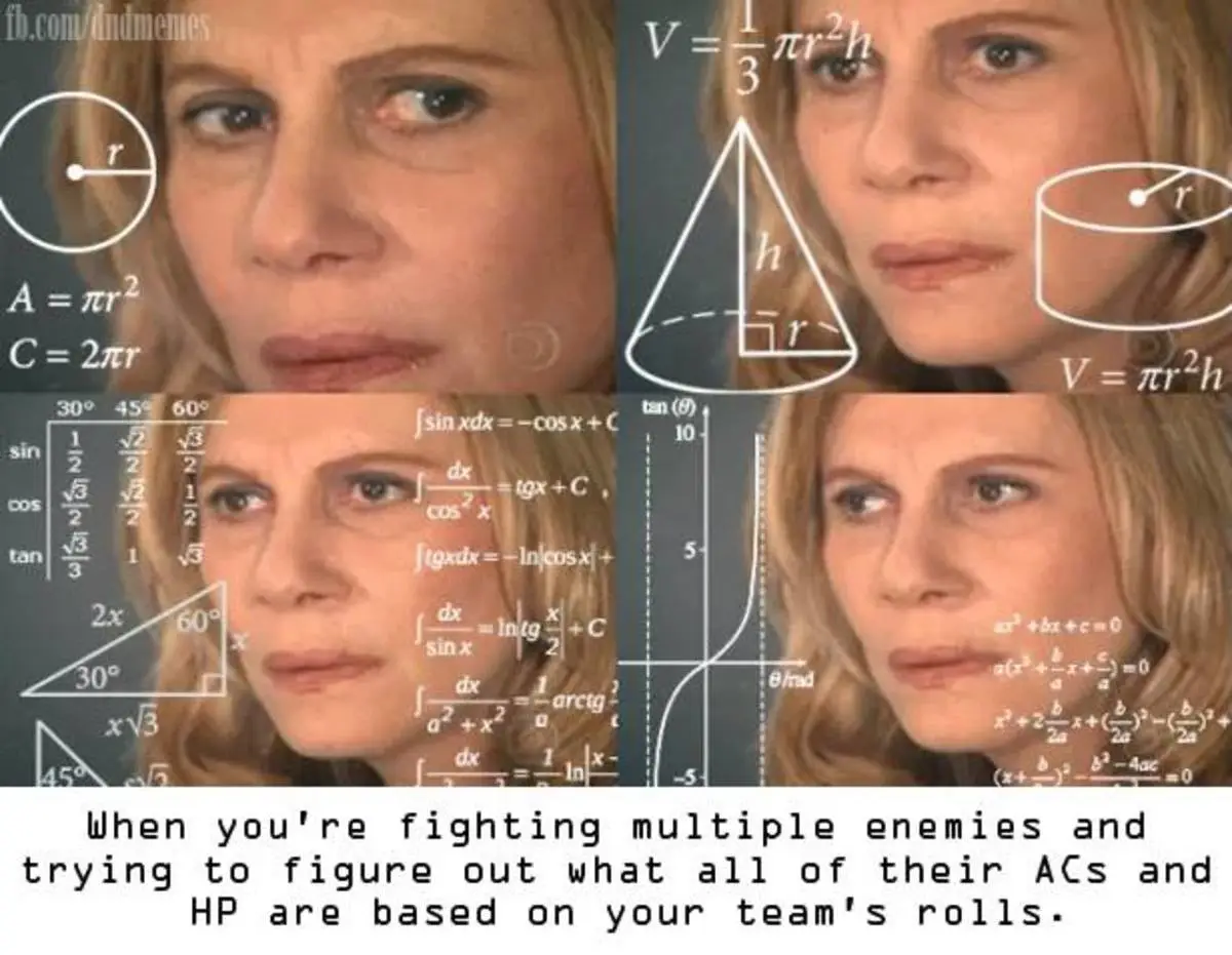 A four-panel image shows a woman with a progressively more stressed and overwhelmed expression as mathematical formulas and…