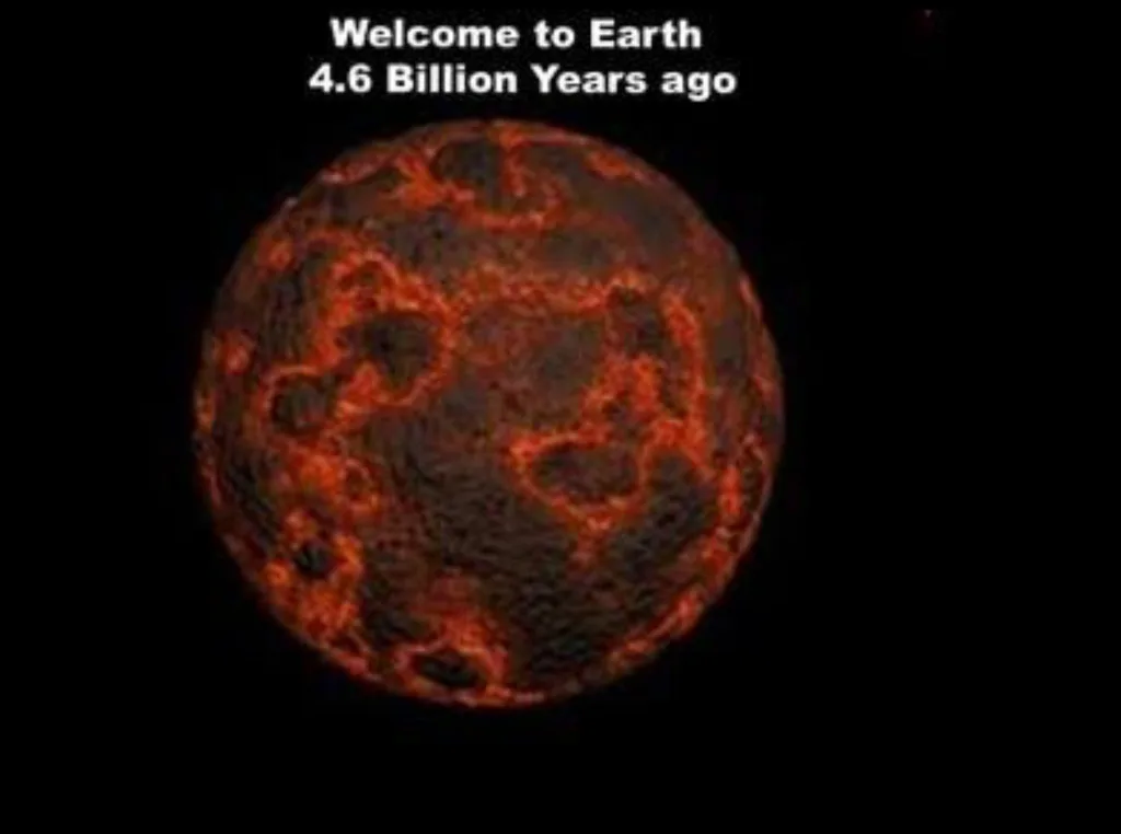 An image of a molten, fiery planet with glowing orange lava channels against a dark background, overlaid with white text…