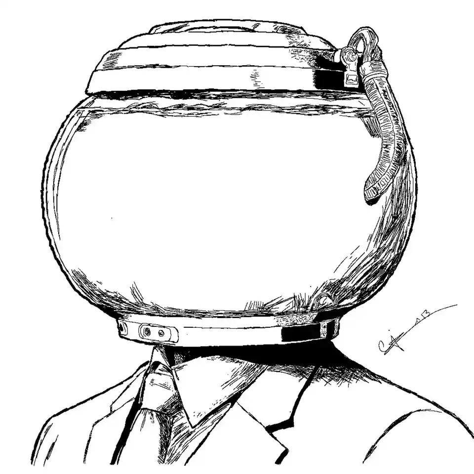 A black-and-white line drawing shows the upper torso of a person wearing a formal collared shirt and tie, topped with a…