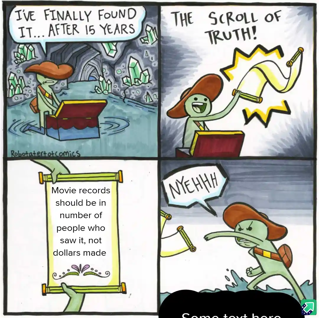 A four-panel comic strip shows a green-skinned explorer in a brown hat finding a treasure chest in a cave, then discovering…