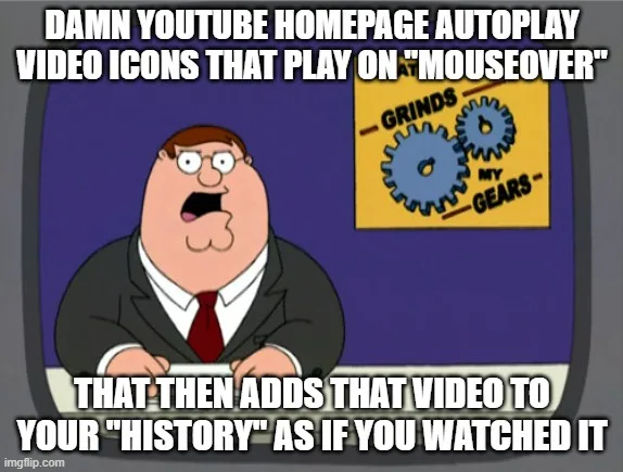 The image shows Peter Griffin from Family Guy, looking shocked and frustrated, seated at a desk. Behind him is a yellow sign…