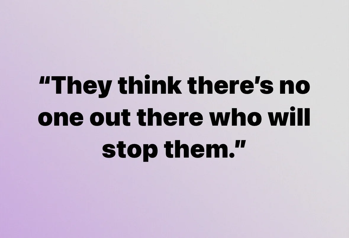 The image displays a plain lavender gradient background with bold black text centered in the middle. The text reads: 'They…