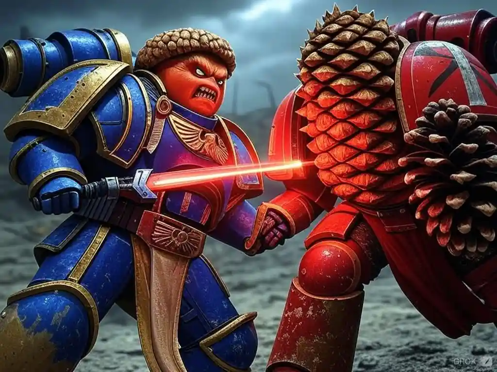 Brothers, let's drive back the heretic Pinecones!