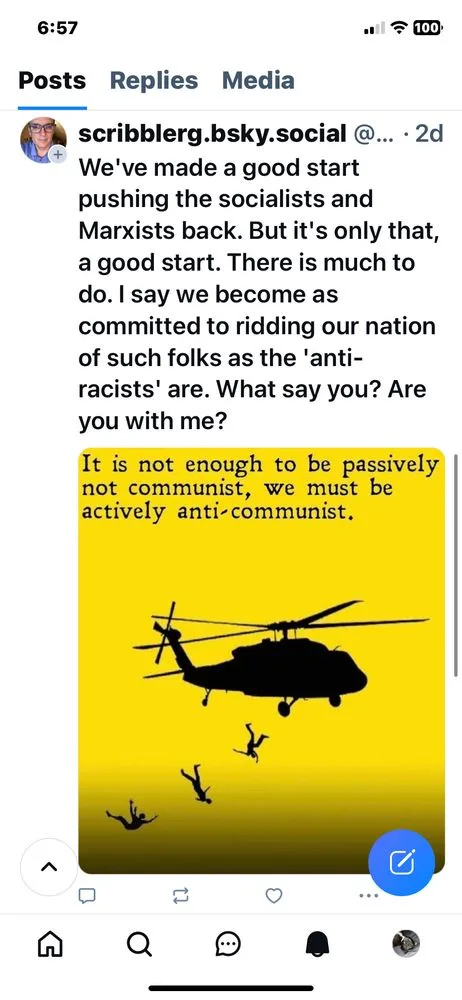 A screenshot of a social media post shows a user's comment about combating socialists and Marxists, followed by an image of…