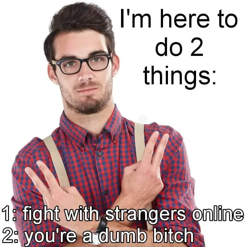 A man with dark hair, glasses, and a red plaid shirt holds up two fingers with both hands against a white background. Text…